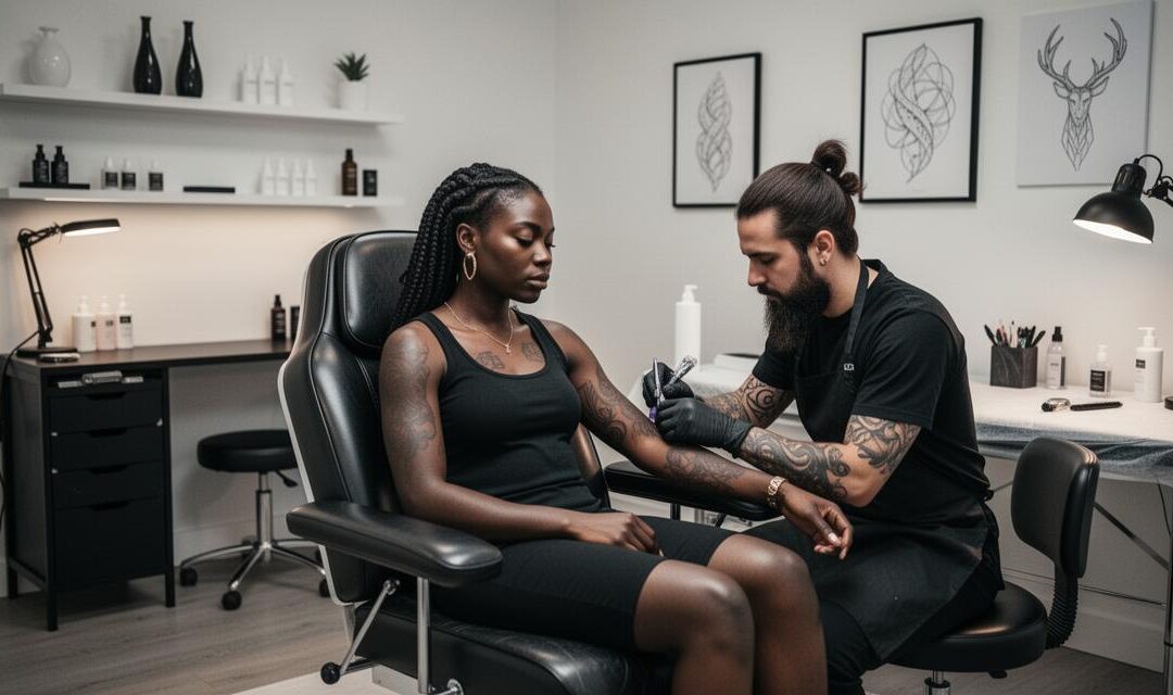 Peau foncée et tatouages blancs : les soins préparatoires pour un résultat optimal